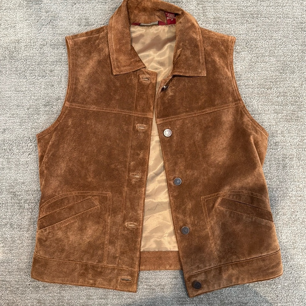 Eddie Bauer Brown Vest Suede